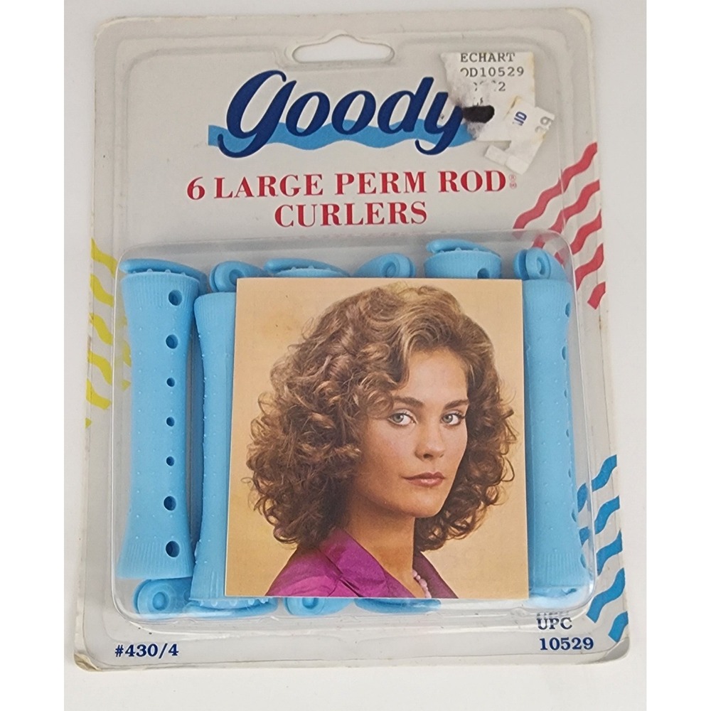 Goody Perm Rod Curlers Large Blue 30ct Lot 1995 Vintage New 430/4 Body Wave - Picture 3 of 4